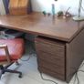 Art deco office desk and red leather chair Image 4