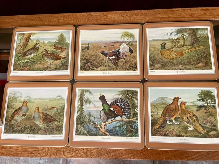 Six Traditional 20th Century Placemats by Pimpernel Gamebirds