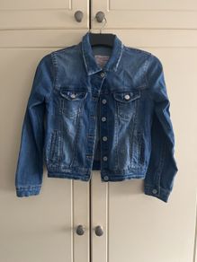 Destressed look denim jacket