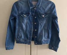 Destressed look denim jacket