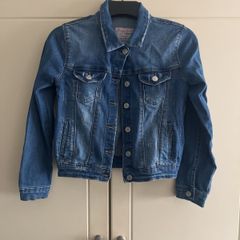 Destressed look denim jacket
