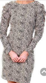 Puff sleeve leopard print dress Size 12