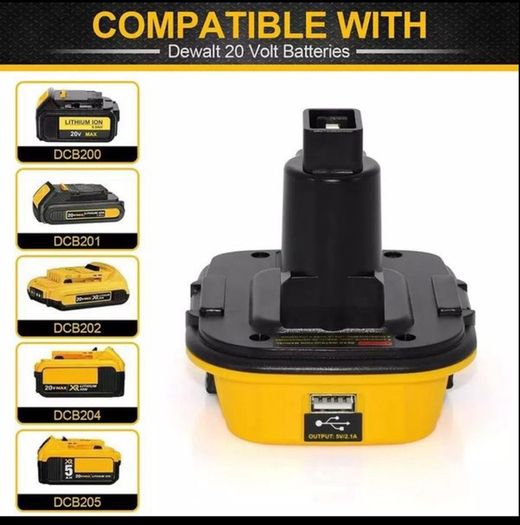 Battery Adapter Converter for DEWALT 18V Tools 20V Max Lithium Ion Battery Power Bank Function USB