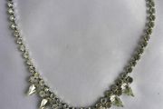 Vintage  Silver Tone Austrian Crystal Diamante Necklace Choker