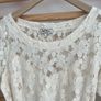 dress cream lace dress with navy tie belt diesel brand size large Image 6