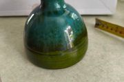 Vintage Small GREEN GLEAZED Studio Pottery BUD VASE by Youghal Pottery of Ireland .