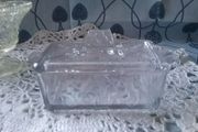 Vintage Pressed Glass Butter Dish