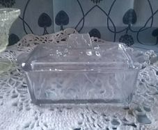 Vintage Pressed Glass Butter Dish