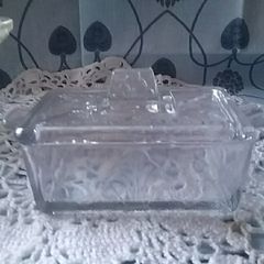 Vintage Pressed Glass Butter Dish