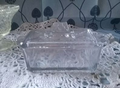 Vintage Pressed Glass Butter Dish