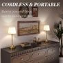 2 Pack Cordless Table Lamps, Fabric Desk Lamp with Stepless Dimming & 3 Colour Temperatures, 6000mAh USB-C Rechargeable Battery, Touch Control Night Light for Bedroom, Desk, Cafe Image 7