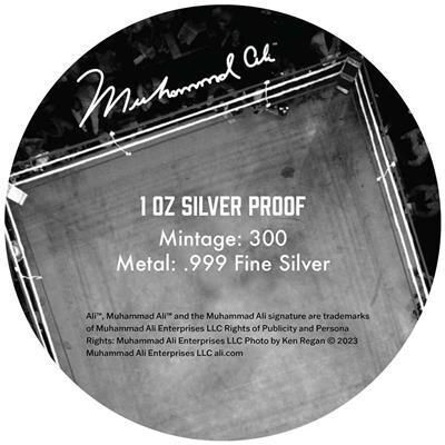 2023 Niue 1 oz Silver Muhammad Ali Coin Proof. Mintage- 300 pieces.