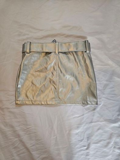 I.Am.Gia Silver Metallic Mini Skirt
