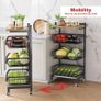 NEW SALE | Storage Rack,kitchen Trolley,Vegetable Trolley on Wheels,4 Tier Image 2