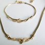 Vintage Gold Plated Crystal Necklace and Bangle , 1980s Bridal Statement Collar, Sparkling Pendant, Elegant Wedding Jewelry, Timeless Gift For Her Image 7