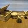 Antique Heavy cast iron scale with brass weights Image 3