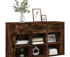 Sideboard Smoked Oak 100x30x59.5 cm Engineered Wood