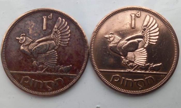 Irish Pre Decimal coin - 1950, + 1968 Penny 1d