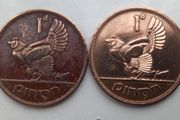 Irish Pre Decimal coin - 1950, + 1968 Penny 1d