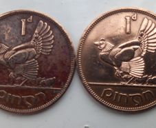 Irish Pre Decimal coin - 1950, + 1968 Penny 1d