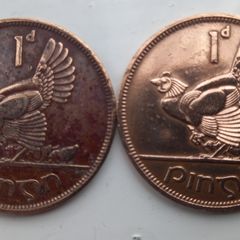 Irish Pre Decimal coin - 1950, + 1968 Penny 1d