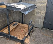 Wooden sandpit