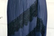 Navy Box Pleat Skirt with Black Lace from Zara size small