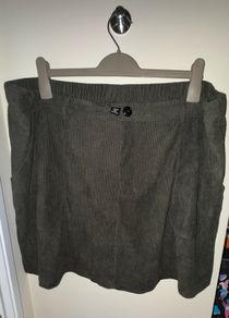 Shein Francila Army Green Corduroy Pocket Skirt