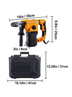 1050W Rotary Hammer Drill Max Drilling 26mm SDS Plus Demolition Jackhammer Breaker 4in1 Electric Wood Concrete Perforator