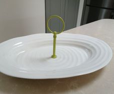 PORTMERION Oval large single tier plate with handle