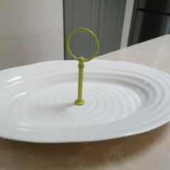 PORTMERION Oval large single tier plate with handle