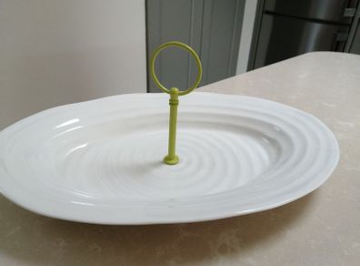 PORTMERION Oval large single tier plate with handle