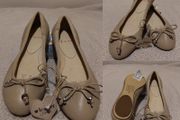 Leather Bow Ballerina Flat pumps Shoes, NEW WITH TAGS