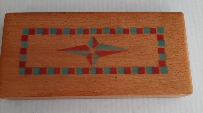 Vintage wooden school pencil case