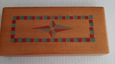 Vintage wooden school pencil case