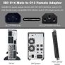 2 Pack IEC 320 C14 to C13 Socket Downward Angle, 90 Degree Plug Adapter C14 Male to C13 Female Converter, 250V 10A Extension Connector for Monitor Computer PDU Chassis Printer, Black Image 5