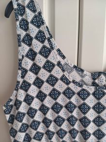 Summer Blue and White Print Maxi Dress