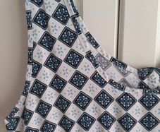 Summer Blue and White Print Maxi Dress