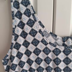 Summer Blue and White Print Maxi Dress