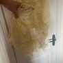 Pale yellow lace midi dress Image 10
