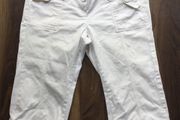 Ladies White Half Length Capri Trousers: Size 8