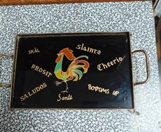 Kitsch retro small shots drinks tray from 60s 70s