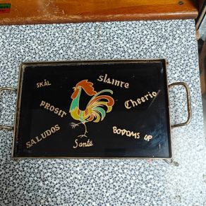 Kitsch retro small shots drinks tray from 60s 70s