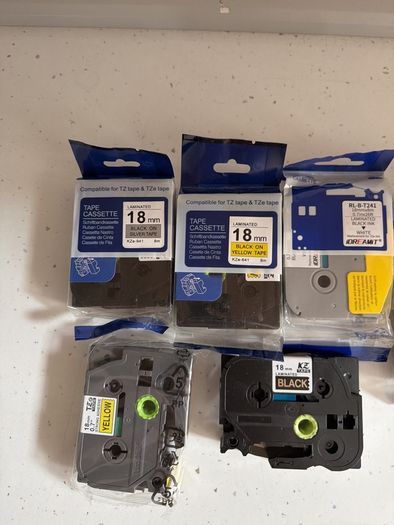brother 18mm TZ tape various colours 6 cartridges