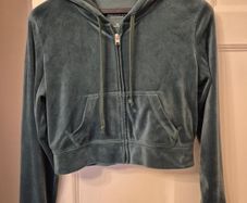 Hollister green cropped hoodie