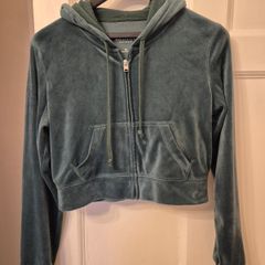 Hollister green cropped hoodie