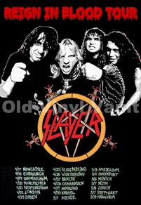 Slayer Concert Poster Reign In Blood Tour A3 Repro
