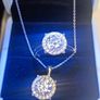 High quality 2 Ct + 2Ct Moissanite Solitaire Ring and Pendant Set. Image 3