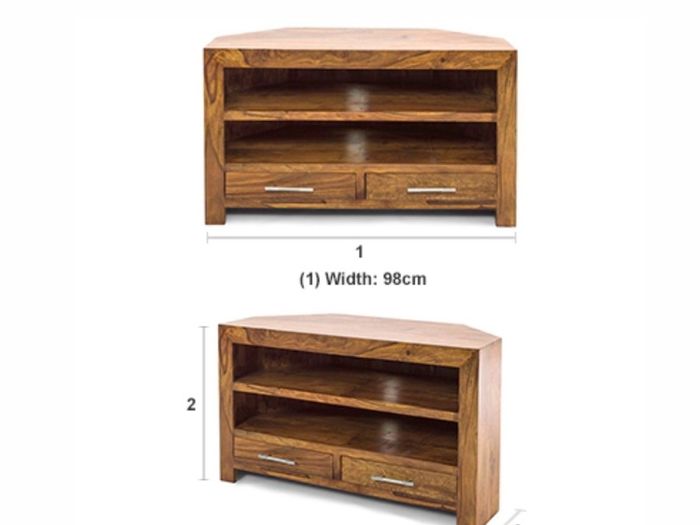 Solid wood TV unit - 2 Drawers - Excellent condition