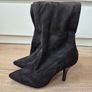Over The Knee faux suede black boots Image 2